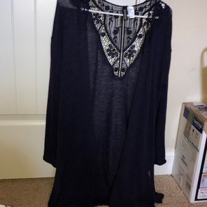 Long cover up w/ mesh upper backing